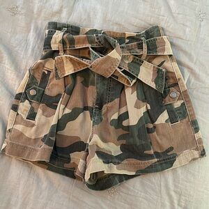 Forever 21 Camouflage Print Denim Shorts